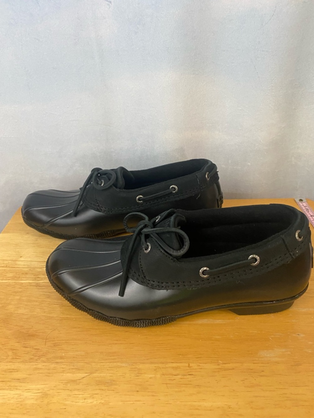 Sperry Saltwater 1-Eye Duck Shoes Black Size 9